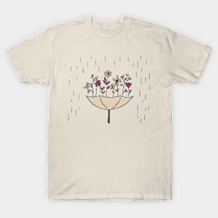 Upside Down Flower Umbrella T-Shirt